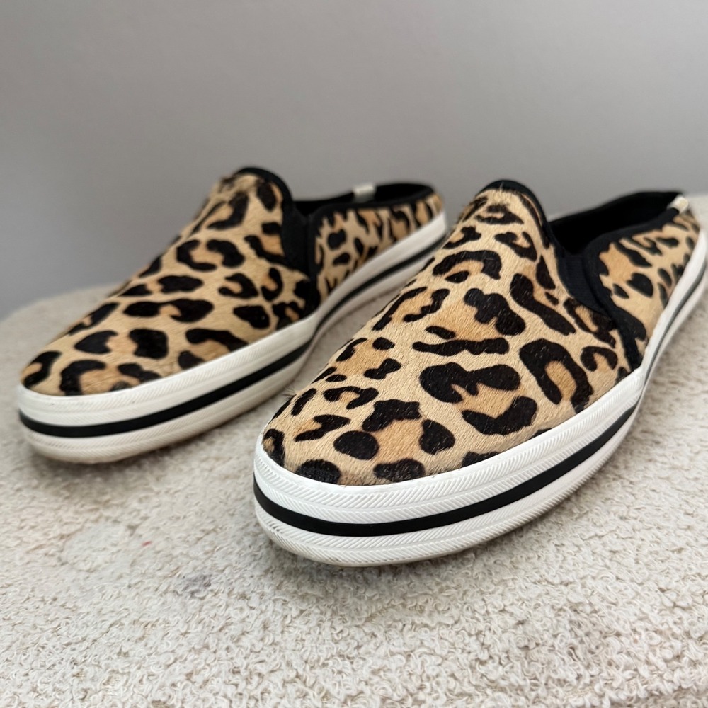 Keds x Kate Spade Leopard Calf Hair Mule Sneakers Preppy Minimalist 9